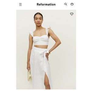 REFORMATION PAM linen two piece white size 2